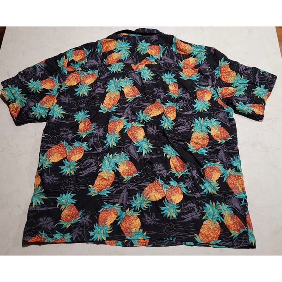 VTG Paradise Found Honolulu Made in Hawaii USA Rare Tropical Pineapple XL Rayon - Picture 3 of 8